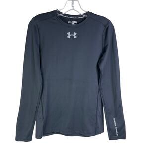 Under Armour Coldgear Shirt Boys XL Black Fitted Base Layer Pullover Compression